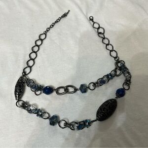 Elegant Blue and Silver Women's Necklace